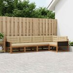 vidaXL Ensemble de canapés d'extérieur 5 Pièces Naturel et Beige