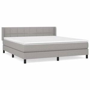 vidaXL Sommier à lattes de lit avec matelas Gris clair 160x200cm Tissu