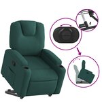 vidaXL Fauteuil inclinable vert foncé tissu