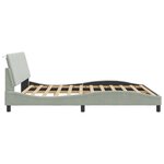 vidaXL Cadre de lit sans matelas Hanko gris clair 180x200 cm velours