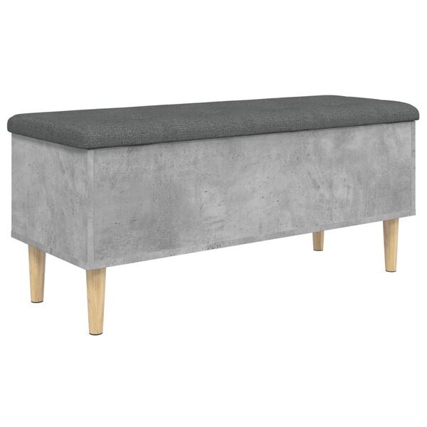 vidaXL Banc de rangement gris béton 102x42x46 cm bois d'ingénierie