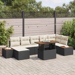 vidaXL Ensemble de salle à manger pour jardin 8 Pièces Noir et Beige