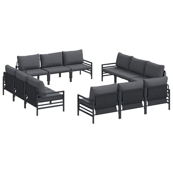 vidaXL Ensemble de canapé de jardin 12 Pièces Anthracite Acier
