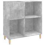 vidaXL Armoire à disques gris béton 84 5x38x89 cm bois d'ingénierie