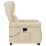 vidaXL Fauteuil inclinable de massage électrique crème tissu