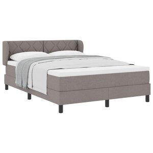 vidaXL Lit à ressorts avec matelas Taupe 160 x 200 cm tissu