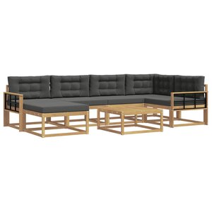 vidaXL Ensemble de canapés d'extérieur 7 pc Blanc et anthracite