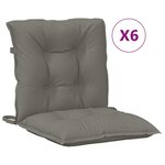 vidaXL Coussins de chaise à dossier bas lot de 6 gris foncé mélangé