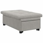 vidaXL Canapé-lit escamotable Gris clair 194 x 67 x 82 cm Microfibre