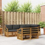 vidaXL Ensemble de canapé d'angle 7 Pièces Naturel et Anthracite