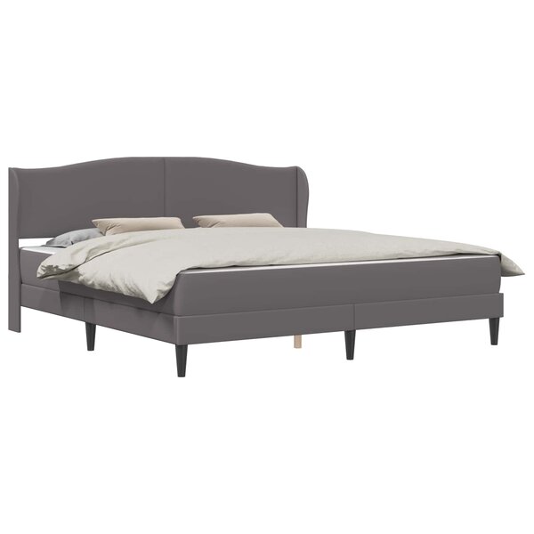 vidaXL Cadre de lit avec tête de lit Gris 200 x 200 cm Simili cuir