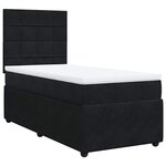 vidaXL Sommier à lattes de lit avec matelas Noir 90x200 cm Velours