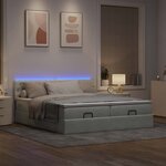 VidaXL Cadre de lit ottoman et matelas gris clair 160x200cm velours