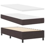 vidaXL Lit à ressorts avec matelas Marron foncé 90 x 190 cm tissu