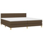 vidaXL Sommier à lattes de lit matelas et LED Marron foncé 200x200 cm