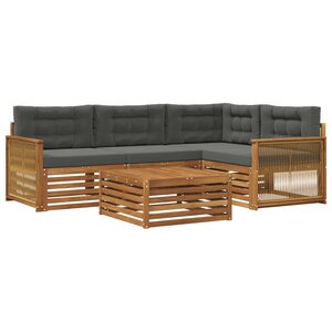 vidaXL Ensemble de canapés d'extérieur 5 pc Naturel et Anthracite