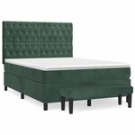 vidaXL Sommier à lattes de lit et matelas Vert foncé 140x200cm Velours