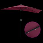 vidaXL Parasol de jardin Rouge bordeaux 294 x 150 x 224 cm tissu