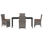 vidaXL Ensemble de salle à manger pour jardin 5 Pièces Gris Poly rotin