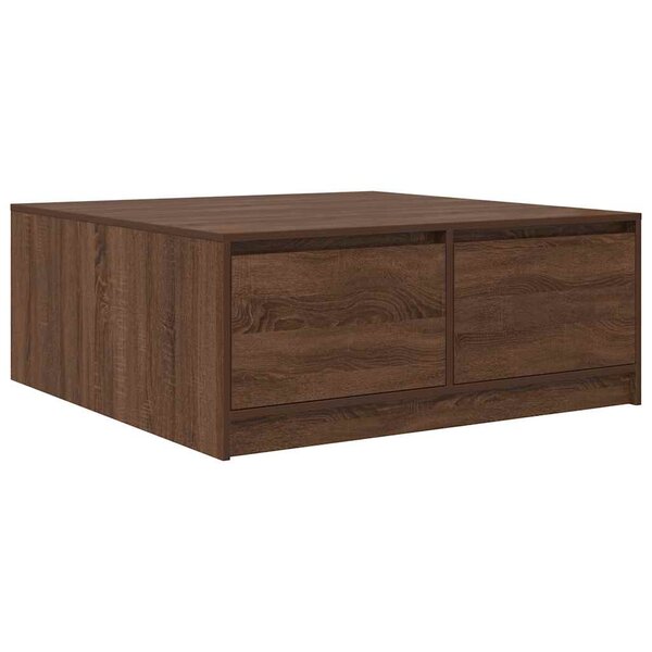 vidaXL Table basse avec tiroirs chêne marron 100x100x40 cm