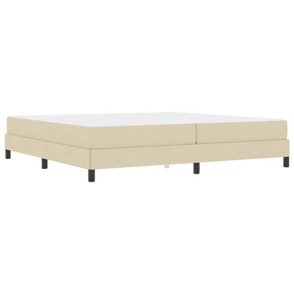 vidaXL Lit à ressorts avec matelas Crème 200 x 200 cm tissu