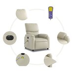 vidaXL Fauteuil de massage inclinable électrique crème similicuir