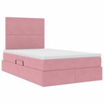 vidaXL Lit de rangement LED avec matelas Rose 120 x 200 cm Velours
