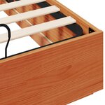 vidaXL Cadre de lit ottoman Brun Ciré 140 x 200 cm Pin massif