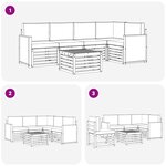 vidaXL Ensemble de canapés d'extérieur 5 pc Naturel et gris clair