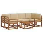 vidaXL Ensemble de canapés d'extérieur 7 pc Naturel et Beige