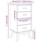 vidaXL Table de chevet OLDEN marron bois de pin solide