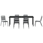 vidaXL Set de salle à manger de jardin 7 pièces Acier gris foncé