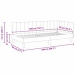 vidaXL Cadre de lit d'angle avec tête de lit Rose 90 cm x 200 cm tissu