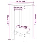 vidaXL Table basse Gris Ø 40x60 cm Bois massif de pin