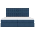 vidaXL Lit avec rangement et matelas Bleu 200 x 200 cm Polyester