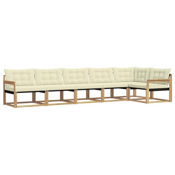 vidaXL Ensemble de canapés d'extérieur 6 Pièces Blanc et crème