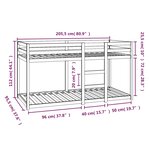 vidaXL Lit superposé Blanc 90x200 cm Bois de pin massif