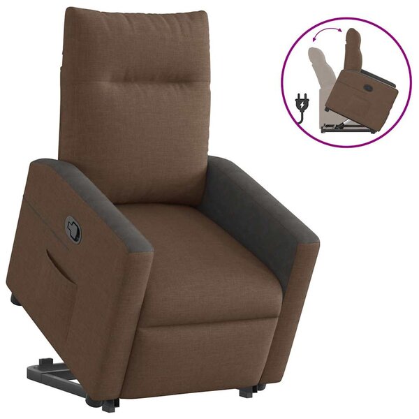 vidaXL Fauteuil inclinable Marron Tissu