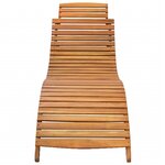 vidaXL Chaise longue Bois d'acacia solide Marron