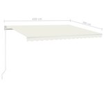 vidaXL Auvent manuel rétractable 450x300 cm Crème
