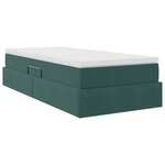 vidaXL Lit avec rangement et matelas Vert foncé 90 x 190 cm Velours