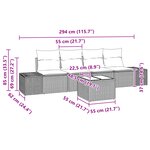 vidaXL Ensemble de canapé de jardin 5 pièces avec coussins gris poly rattan