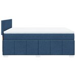 vidaXL Sommier à lattes de lit avec matelas Bleu 160x200 cm Tissu
