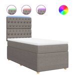 vidaXL Sommier à lattes de lit avec matelas Taupe 100x200 cm Tissu