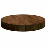 vidaXL Plateau de table Marron foncé Ø 30 x 4 cm Bois de chêne massif
