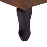 vidaXL Fauteuil Chesterfield et repose-pieds Marron Similicuir daim