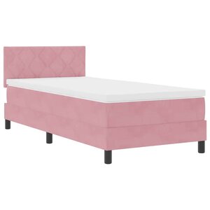 vidaXL Lit à ressort LED avec matelas Rose 90 x 200 cm Velours
