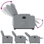 vidaXL Fauteuil inclinable Gris clair Tissu