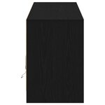 vidaXL Meuble TV avec éclairage LED en Chêne Noir  100x34x50 cm  fabriqué en bois d'ingénierie.