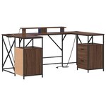 vidaXL Bureau Chêne brun 182 x 101 x 87 5 cm Bois d'ingénierie